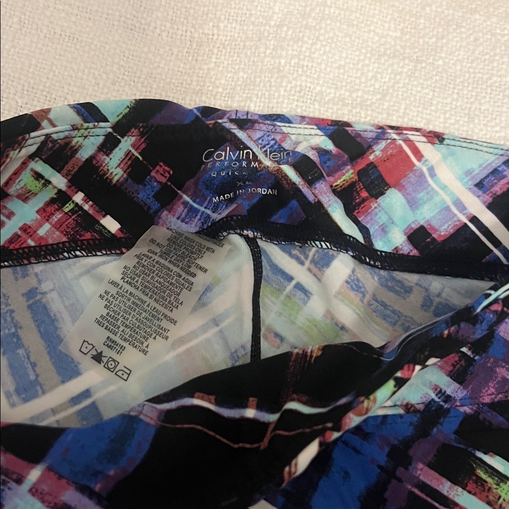 Calvin Klein Performance Women’s Blue Electric Cropped Athletic Leggings Sz XL - Picture 4 of 9